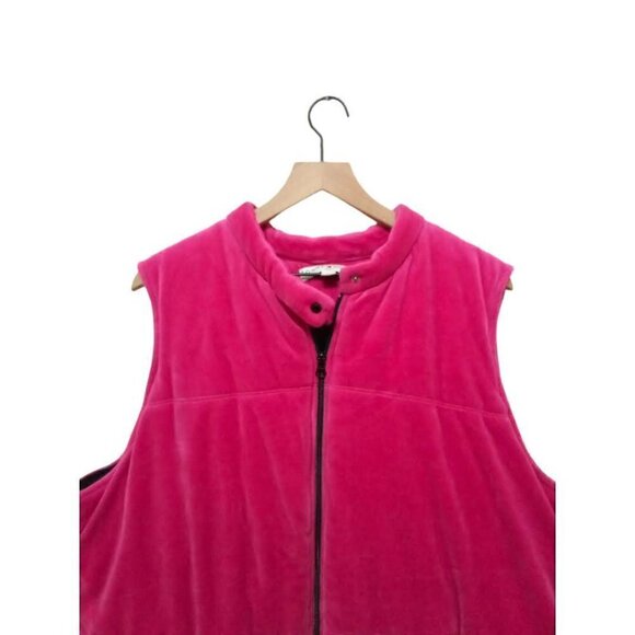 Tommy Hilfiger Vintage 90's Pink Velour Puffer Vest Sz 3x - Picture 4 of 8